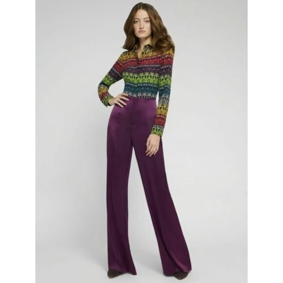 Alice + Olivia Willa Ombre Stace Face Silk Blouse Small - Picture 2 of 10